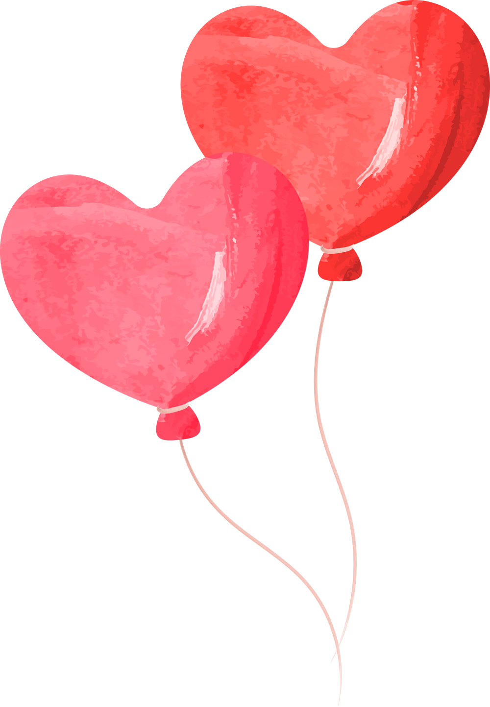 Valentine's day heart balloons watercolor